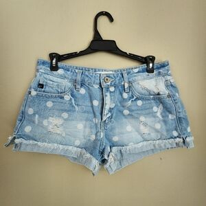 Kancan Polka Dot Denim Shorts Size M 100% Cotton